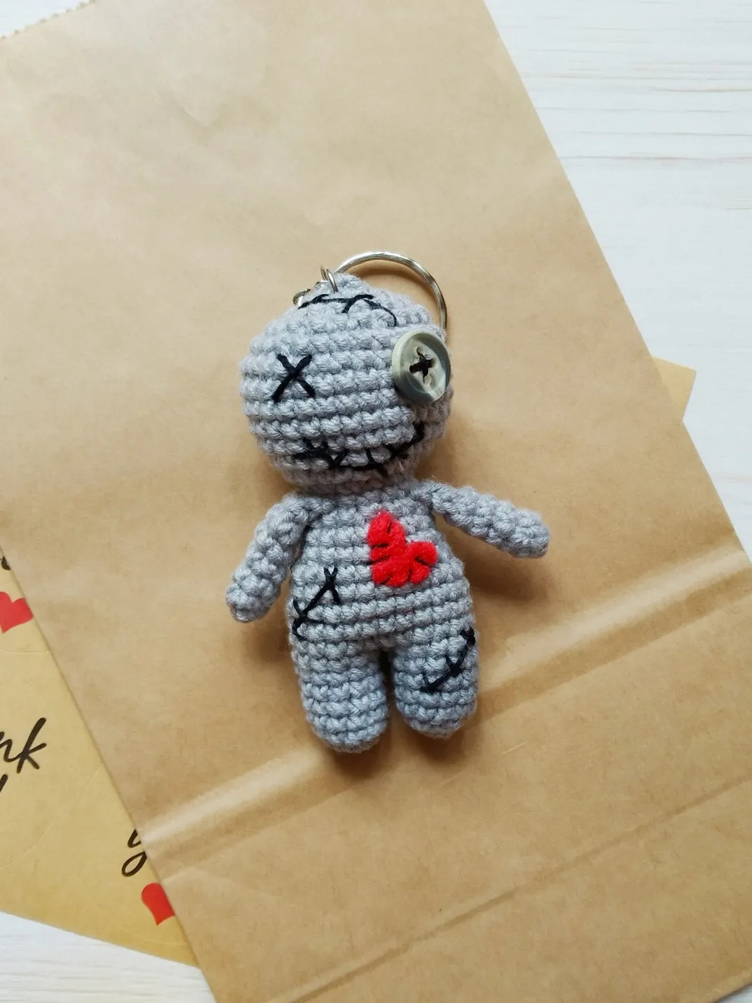 Voodoo doll keychain, cute voodoo doll, small voodoo dolls, creepy keychain, scary keychain, hoodoo doll, love hoodoo, gothic keychain
