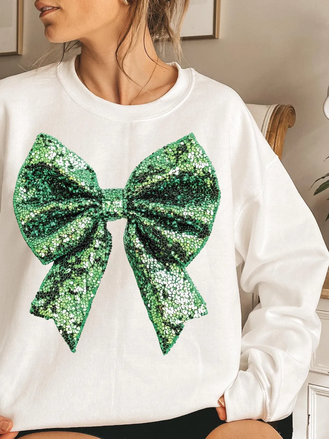 Christmas bow png Retro Christmas png Coquette bow png Glitter bow Holiday Christmas png Green Christmas bow png Vintage Christmas girly