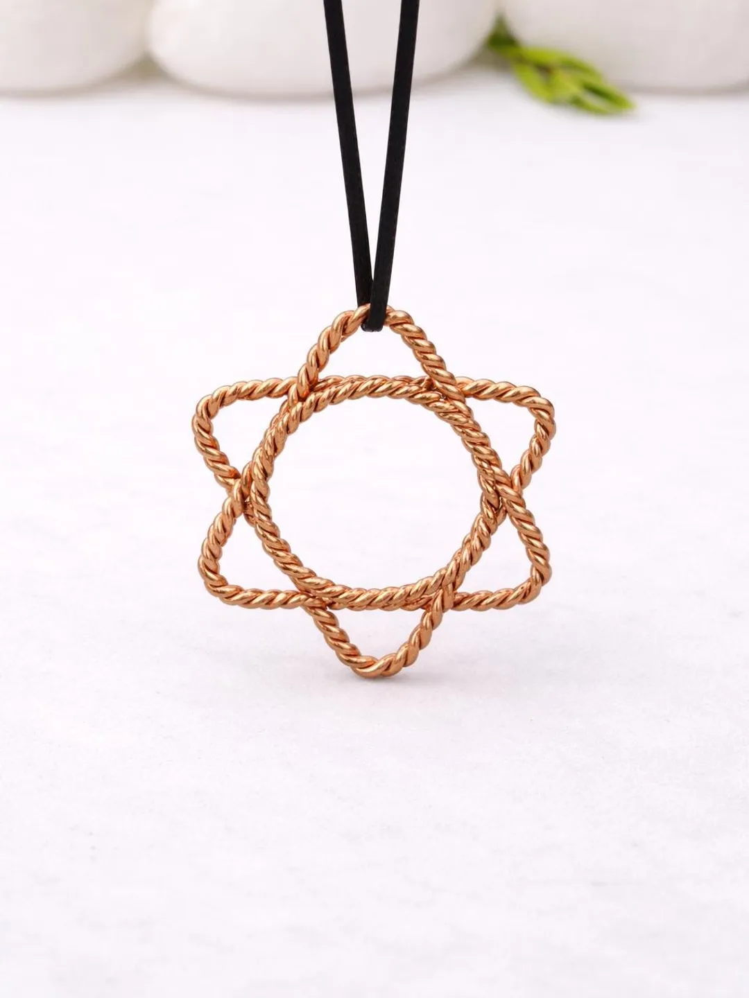 Handmade Twisted Copper Star Pendant Necklace | Boho Celtic Jewelry
