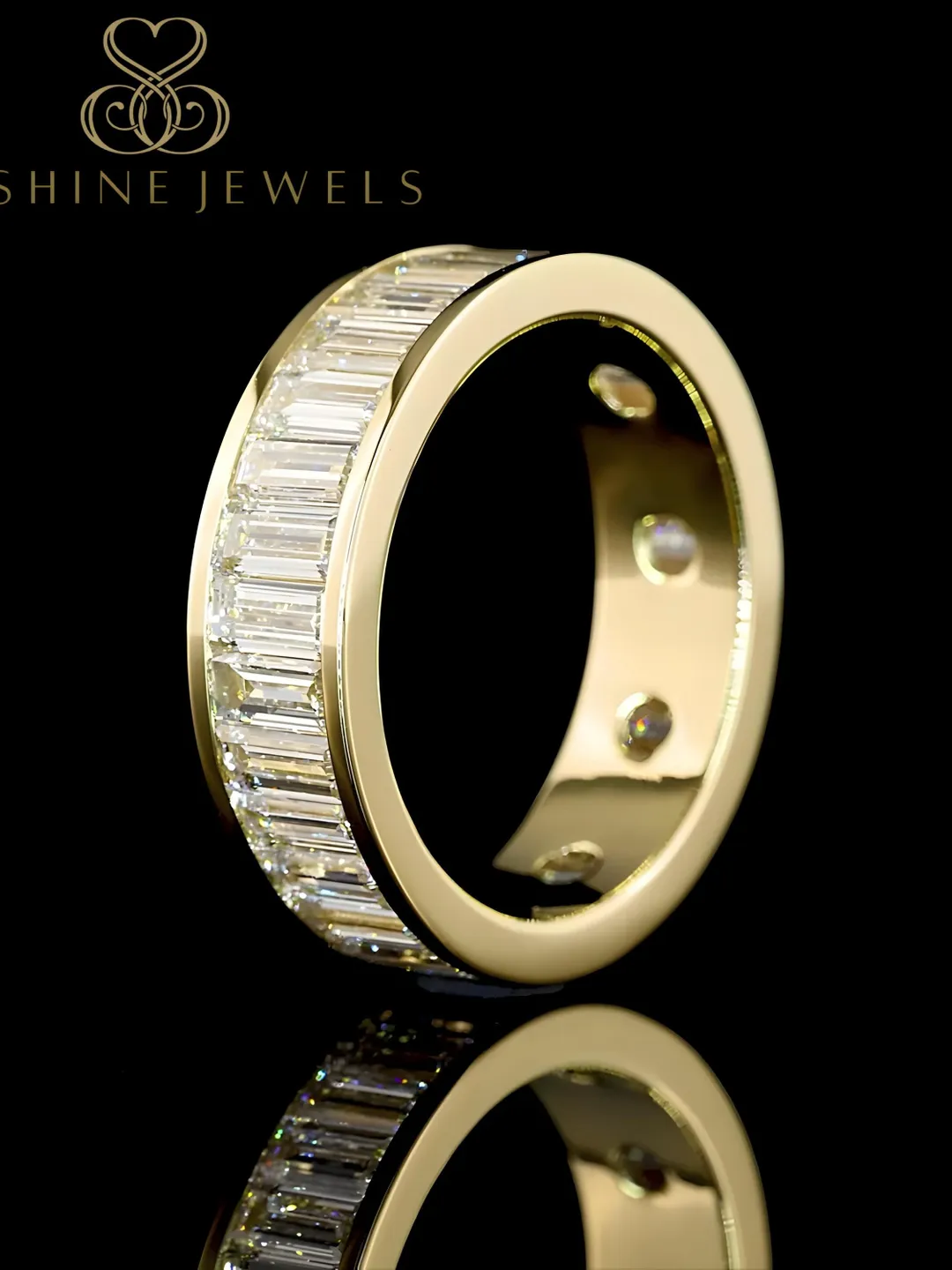 14k Yellow Gold Baguette Lab Grown Diamond Eternity Band
