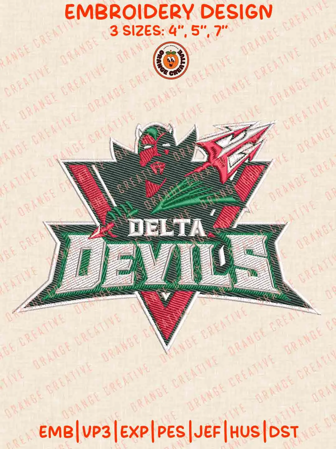 Mississippi Valley State Delta Devil Football Embroidery Design Files, Football Logos Embroidery Designs, Sport Machine Embroidery Files, 3 Sizes, Custom Sizes, Instant Download
