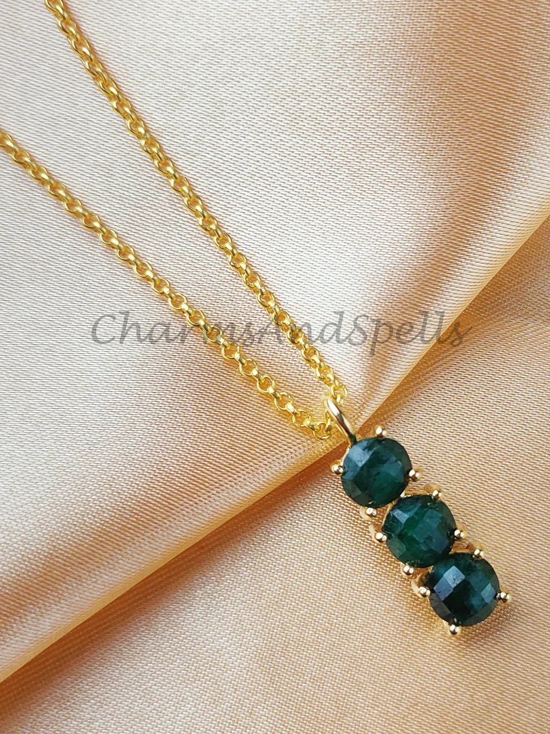 Emerald Necklace, May Birthstone, Dainty Layering Jewelry, Valentine Gift for Her
