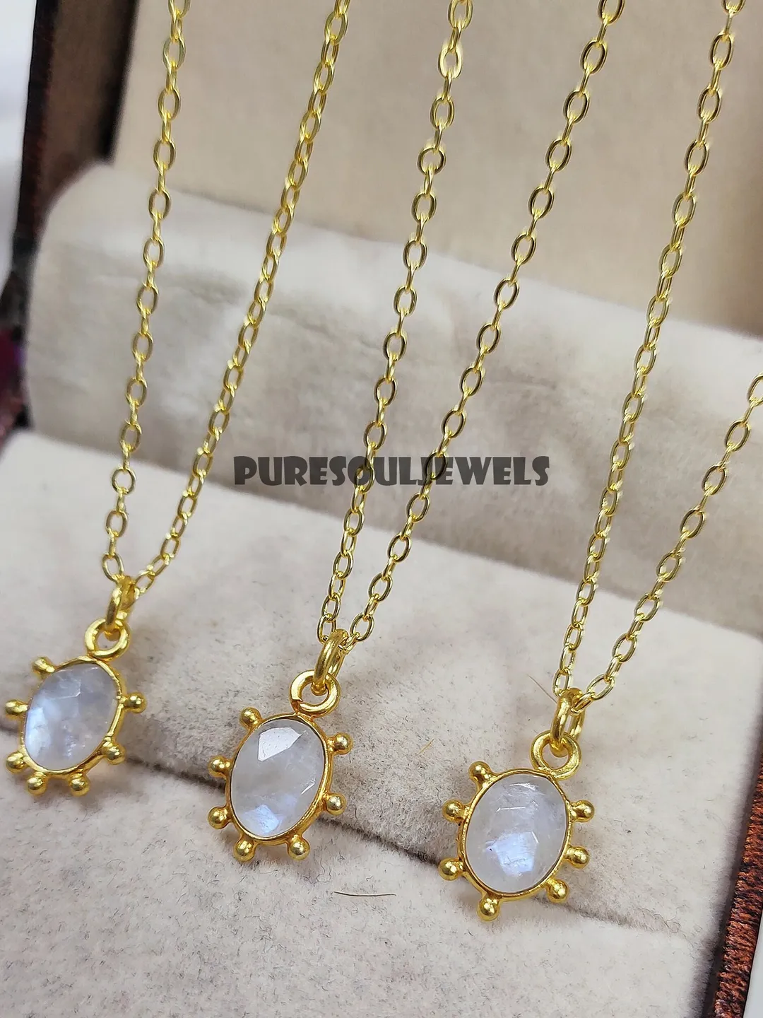 Blue Rainbow Moonstone Silver Necklace, June Birthstone Necklace, 925 Sterling Silver Necklace, Bridesmaid Gift, Christmas Gift,Gift For Her