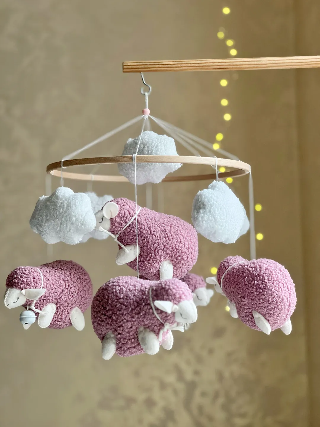 Baby mobile crib Musical cozy lambs