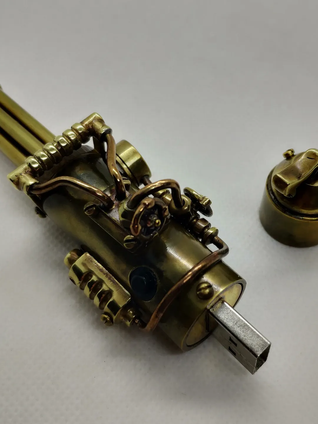 Gatling Gun motorized steampunk USB flashdrive