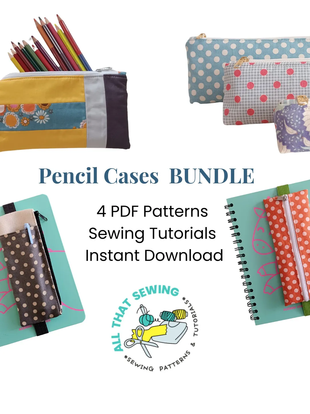 Sewing Case Pattern Pencil Case Sewing Pattern Bundle | DIY Pencil Pouches & Cases | PDF ...