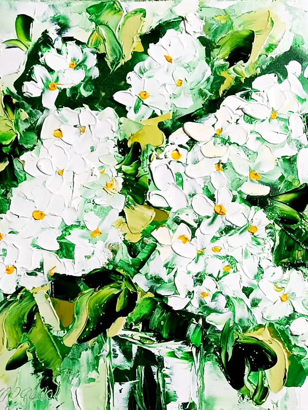 Lilac Painting Flower Original Art Impasto Oil Painting 6x6 painting Floral Small Painting by ArtProkopaloSv