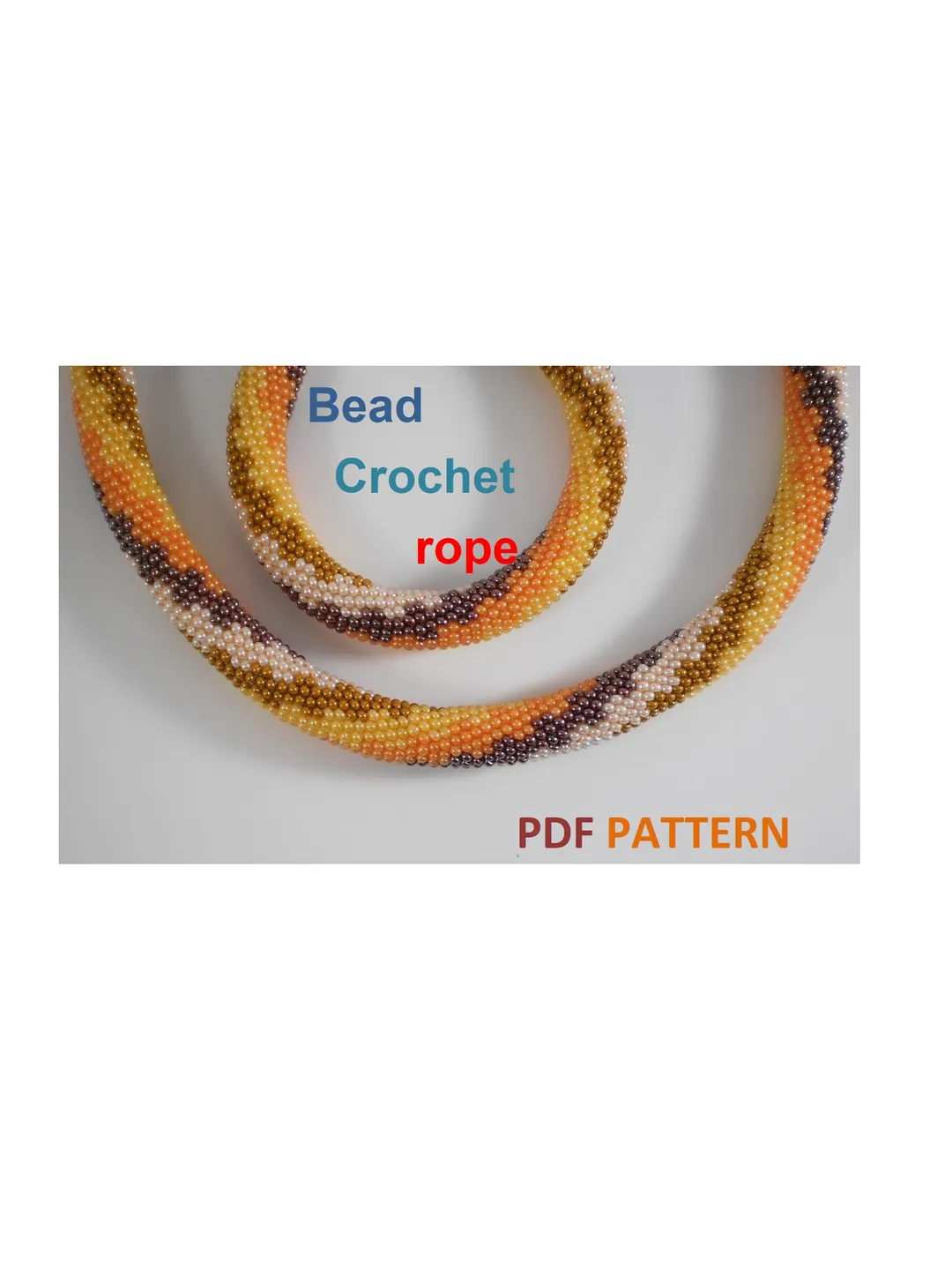 Bead crochet rope pattern «Nodules» necklace and bracelet, DIY, Instant ...