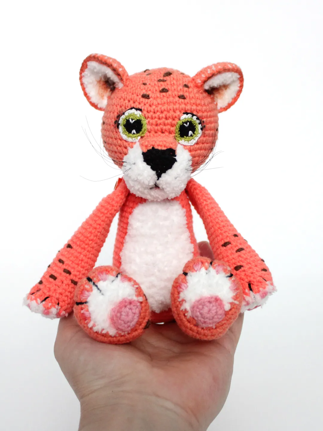 Leopard crochet pattern PDF in English Amigurumi cheetah with movable limbs
