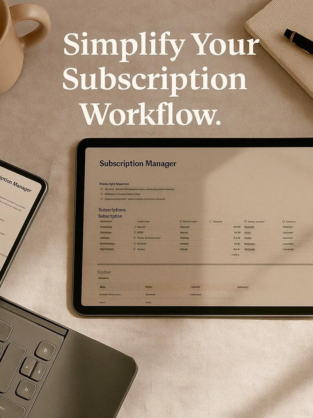 Subscription Manager Notion Template | Track Renewals, Payments & Costs ...