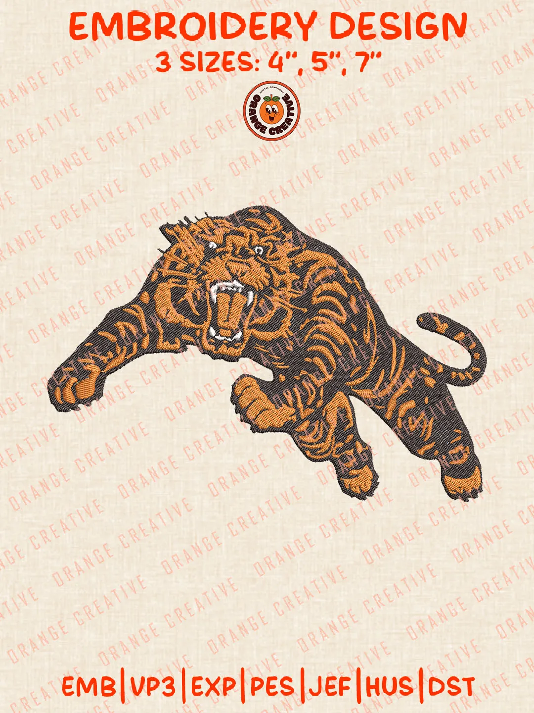 NCAA Princeton Tigers Mascot Logo Embroidery Files, NCAA Princeton Team Embroidery Designs, Princeton Tigers Football Team Machine Embroidery Files, NCAA Machine Embroidery, Digital Download