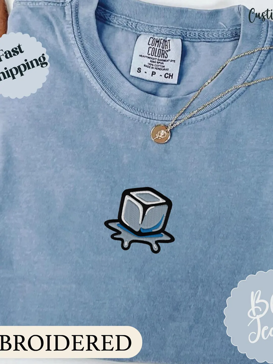 Comfort Colors® Anti-ICE Melting Ice Shirt, Subtle Protest Unisex Tee, Embroidered Comfort Colors®