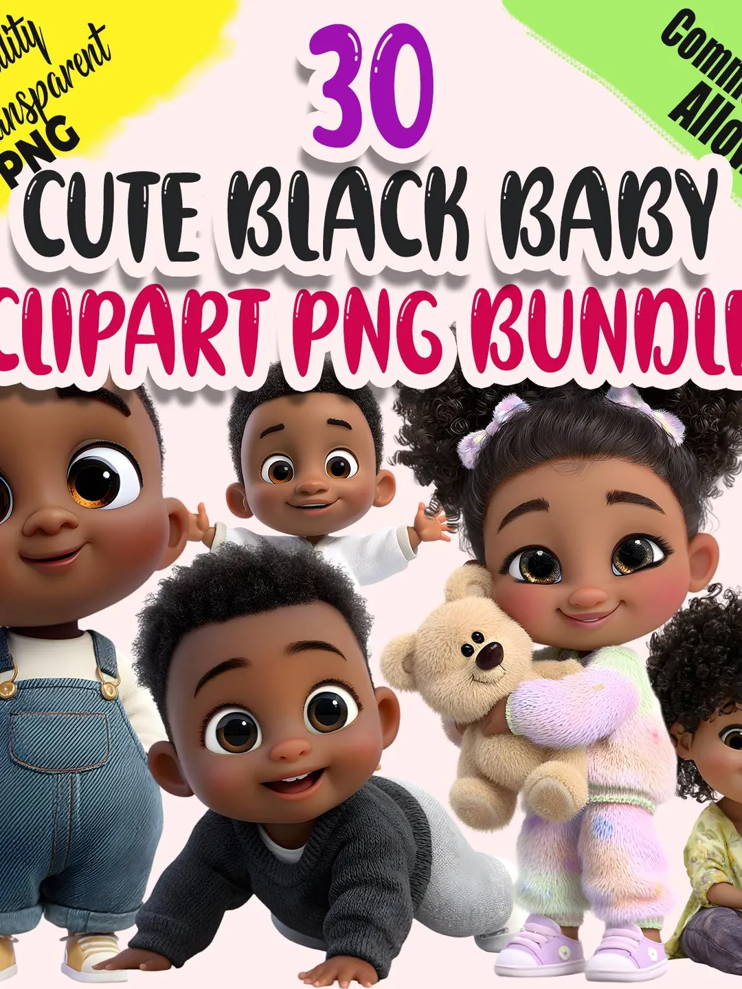 Baby Animals Clipart PNG Bundle | Cute Baby Animal PNG | Adorable ...