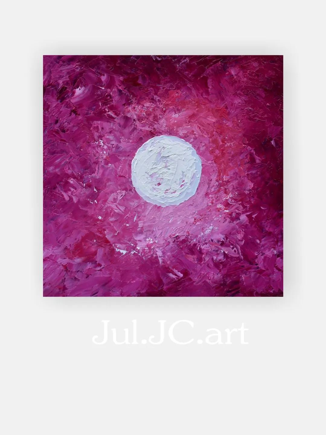 Night Sky Painting Full Moon Artwork Original Art 6 by 6 in Moonlit Night Painting Small artwork Purple Home Decor
