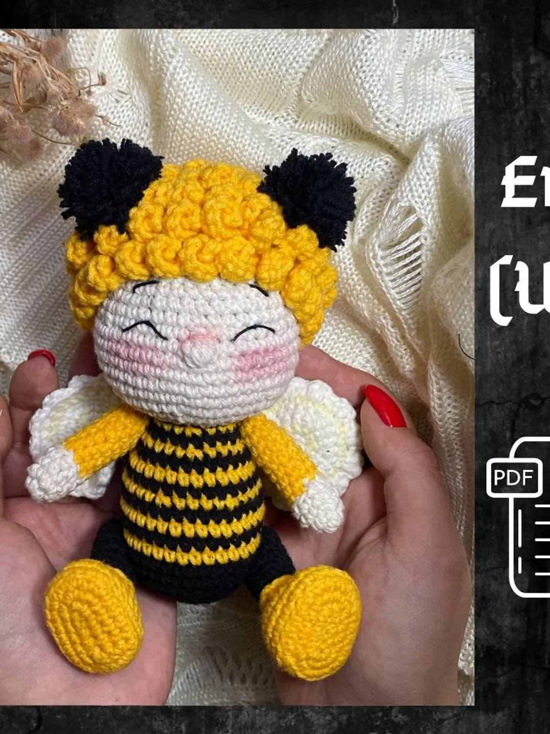PDF Crochet Pattern Cute Baby Bee, Amigurumi bee pattern, Bee doll, Bee crochet doll pattern, amigurumi animal, Cute bee pattern