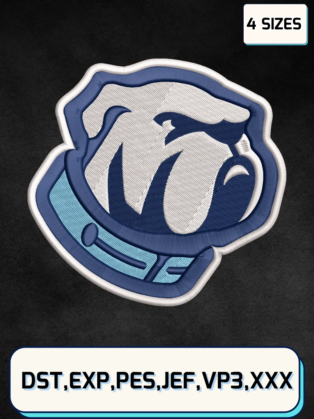 The Citadel Bulldogs Secondary Logo Embroidery Design File,NCAA Logo Embroidery Design, Machine Embroidery Files, 4 Sizes