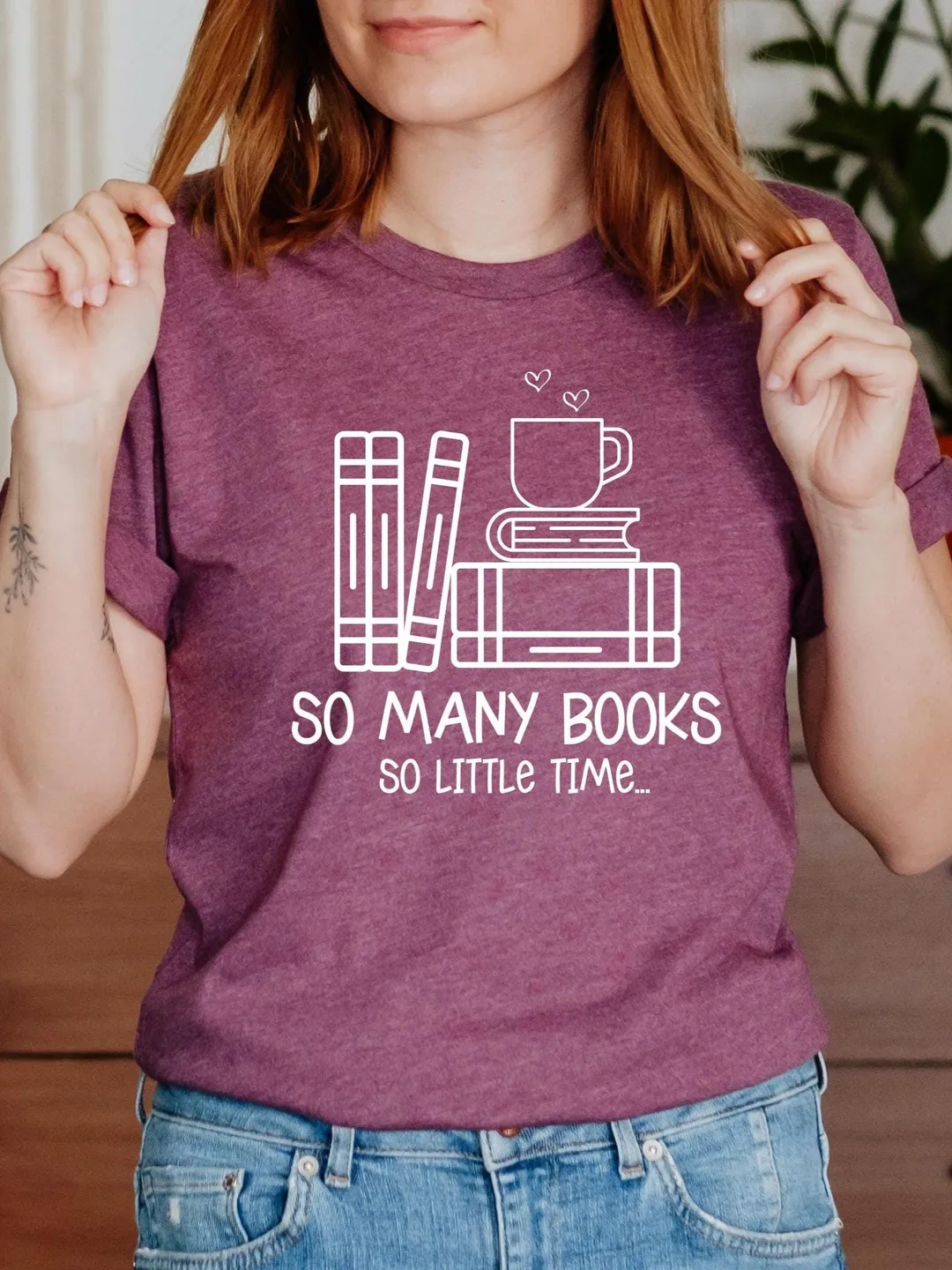 Book Lover T-Shirt: 'So Many Books, So Little Time' Reading Tee