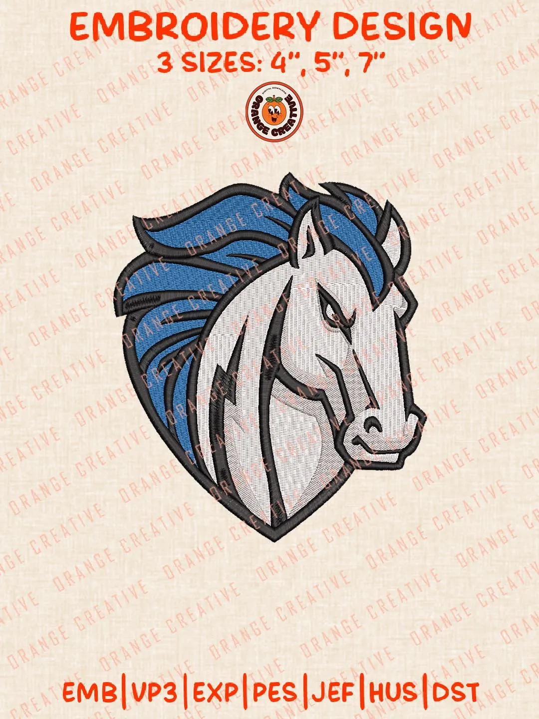 Alabama Huntsville Chargers Mascot Logo Embroidery Files, Sport Embroidery Designs, NCAA Alabama Huntsville Chargers Embroidery, College Football Team Designs, Digital Download