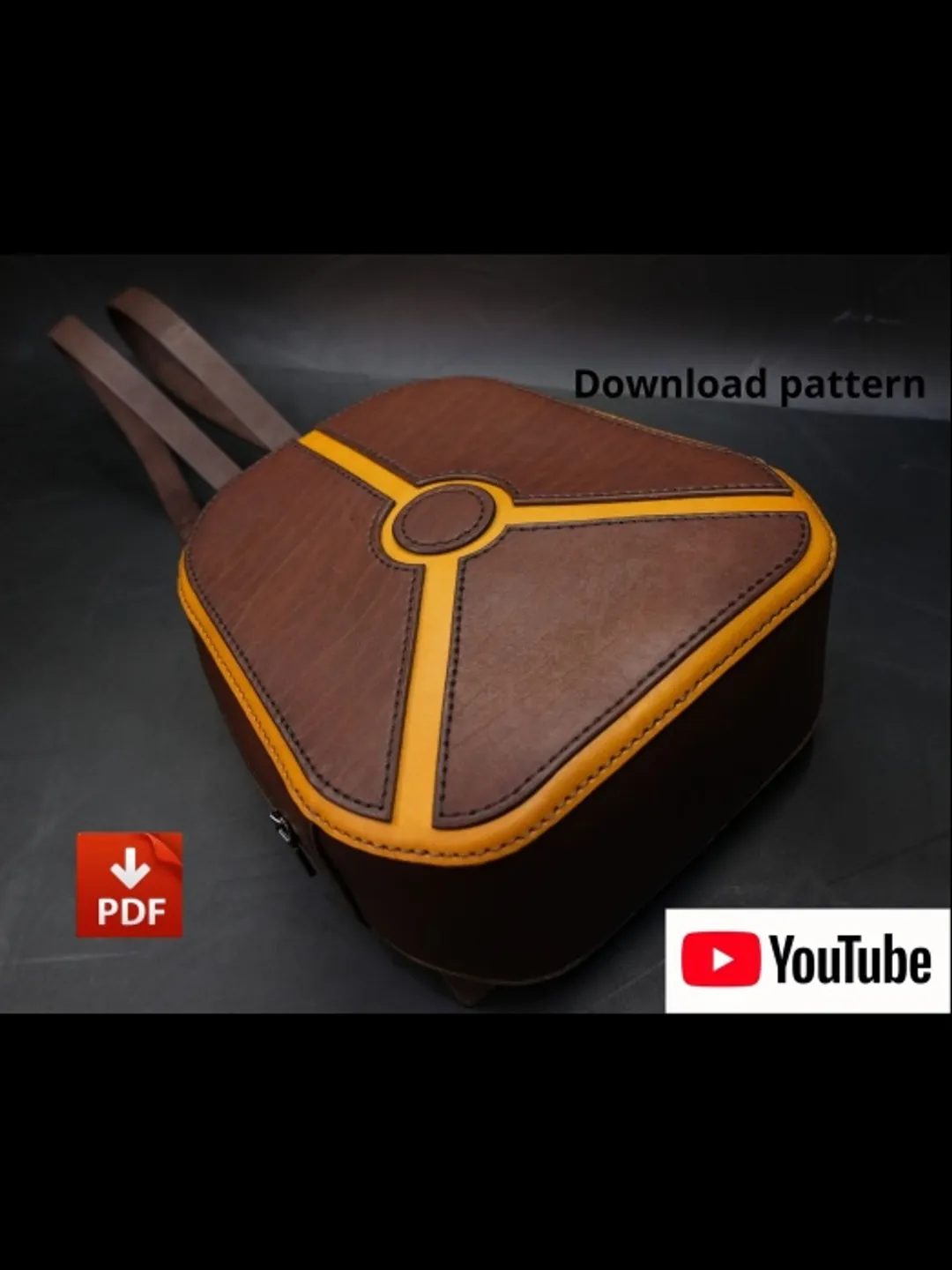 Leather pattern to make a backpack. BG1