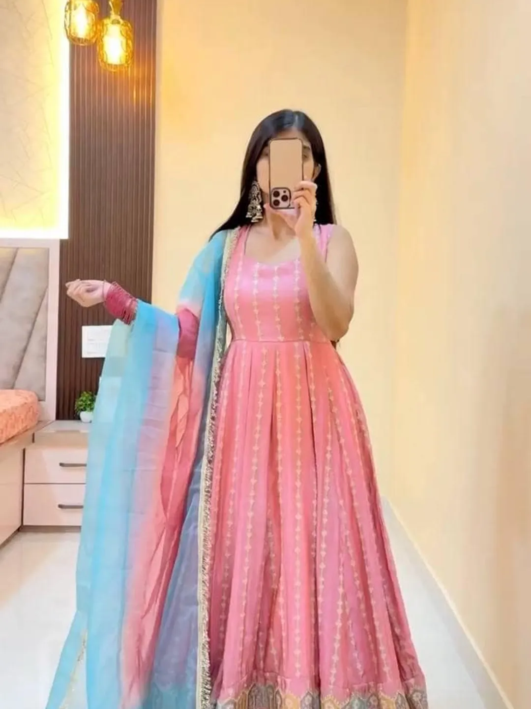 pink and blue indian dress Pink Anarkali Gown with Dupatta, Indian Party Wear Dress, Embroidered Ethnic Outfit, Wedding Guest Festive Wear For Women outfit