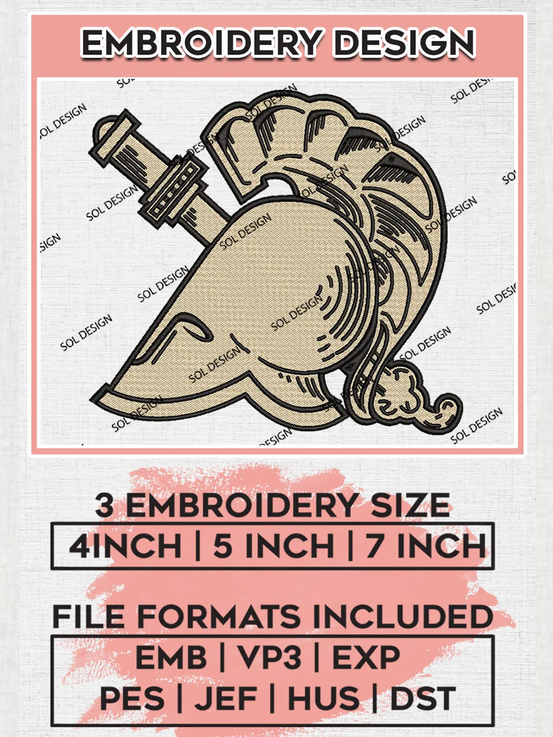 Army Black Knights Team Head Mascot Logo Embroidery Design Files, NCAA Army Black Knights Machine Embroidery, College Football NCAA Teams, 3 sizes, NCAA Machine embroidery designs, Digital Download