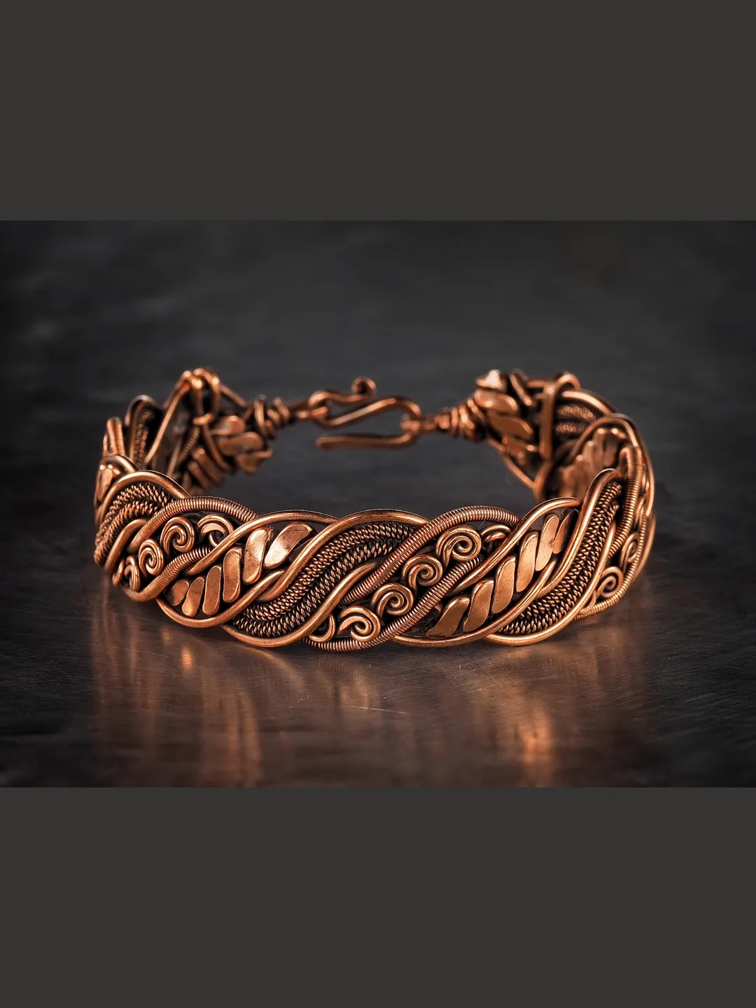 Wire wrapped copper bracelet for woman Antique style copper jewelry WireWrapArt