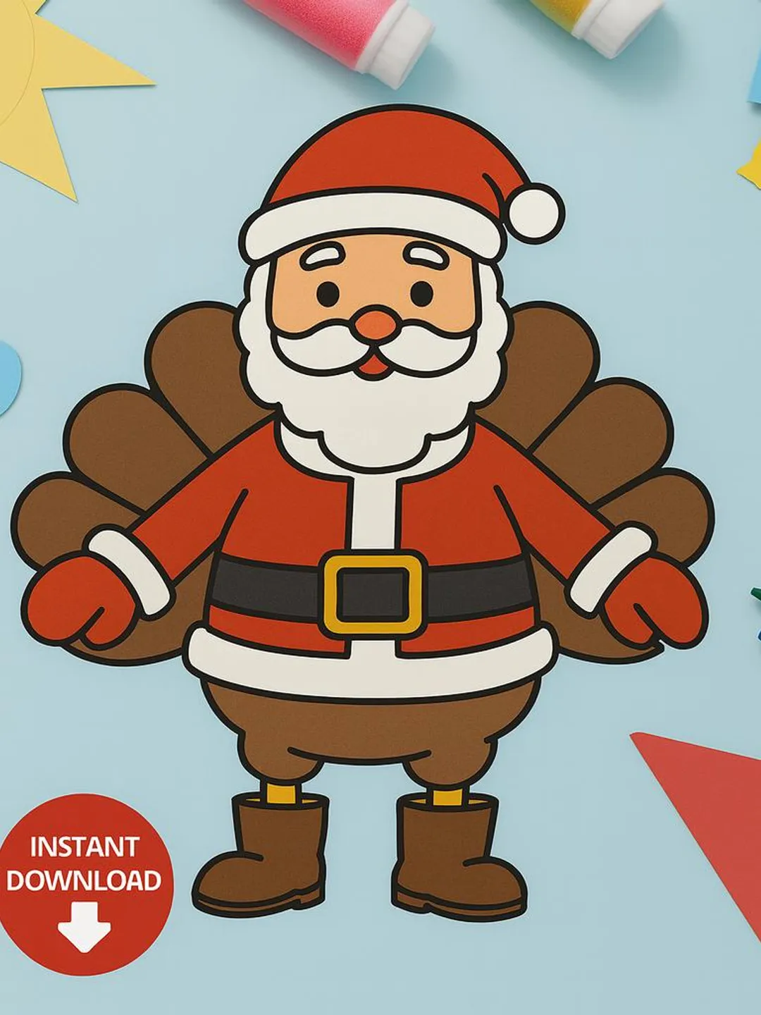 Santa Turkey Disguise Printable – Disguise a Turkey Template for Kids ...