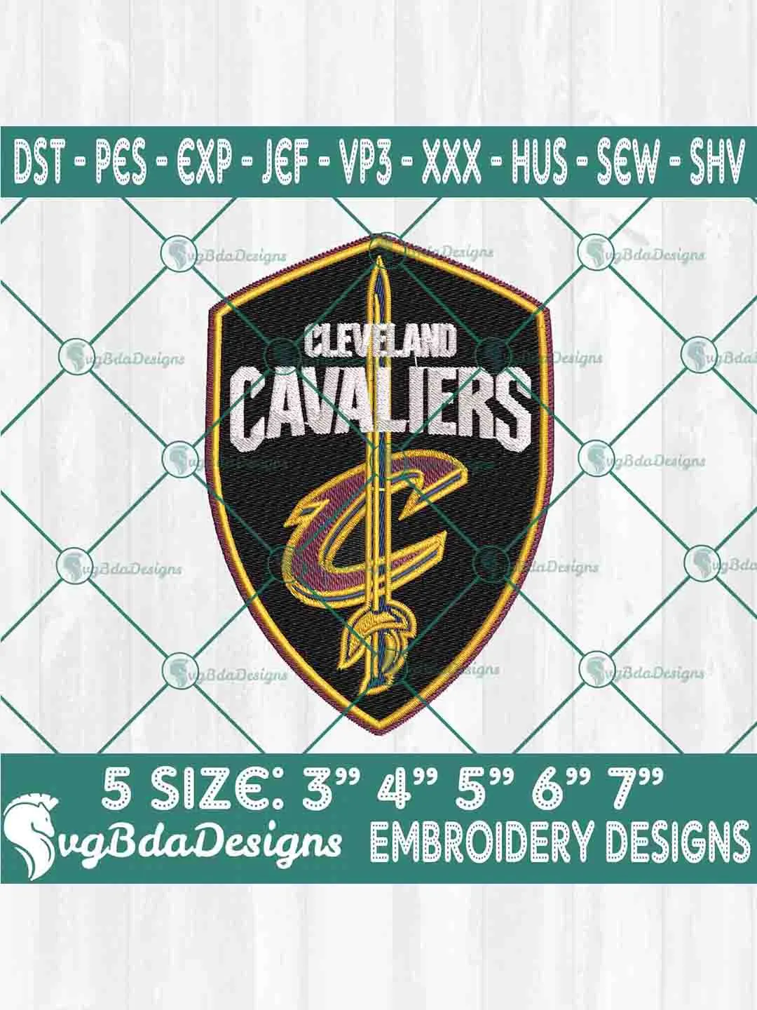 Cleveland Cavaliers Machine Embroidery Design, NBA Embroidery Machine Designs