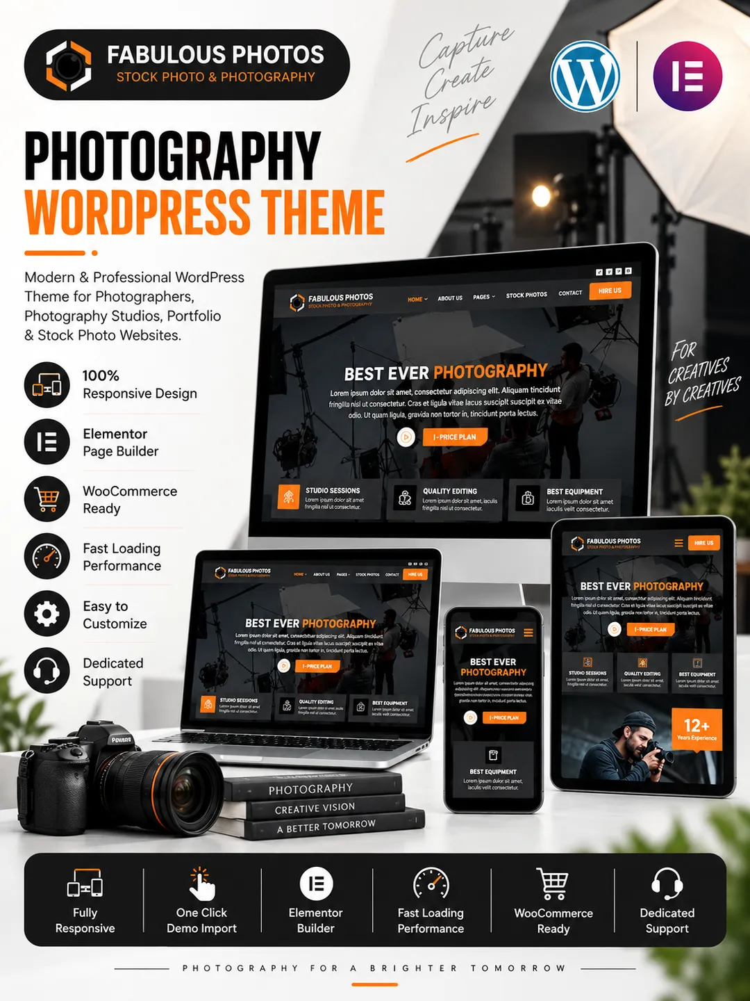 Photography WordPress Theme: Elementor Portfolio Template