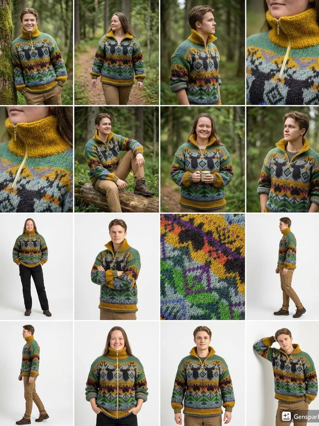Half Zip Sweater Knitting Pattern | Nordic Fair Isle Sweater | Animal ...
