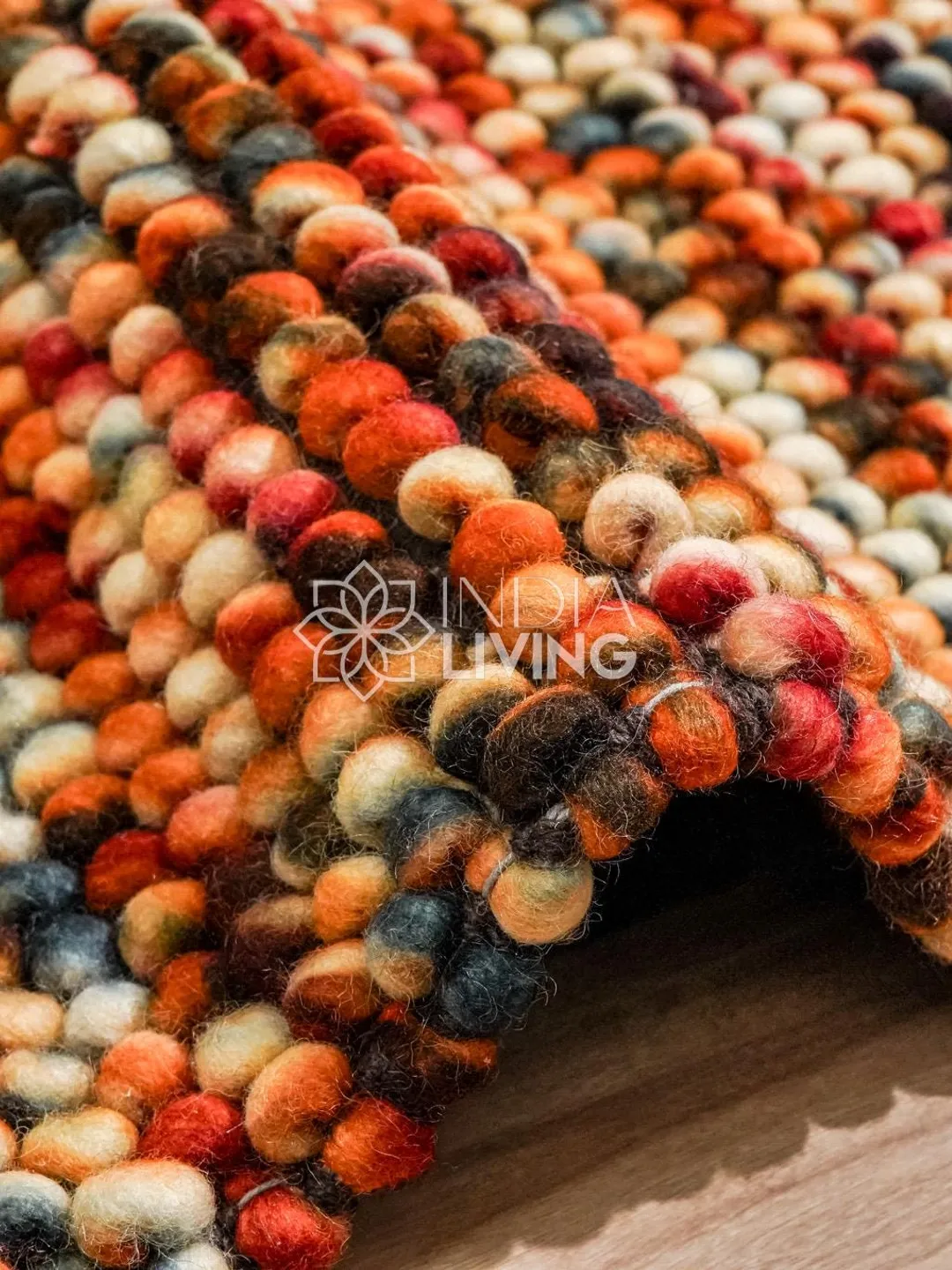 Handwoven Chunky wool rug - Cozy natural texture - custom rug.