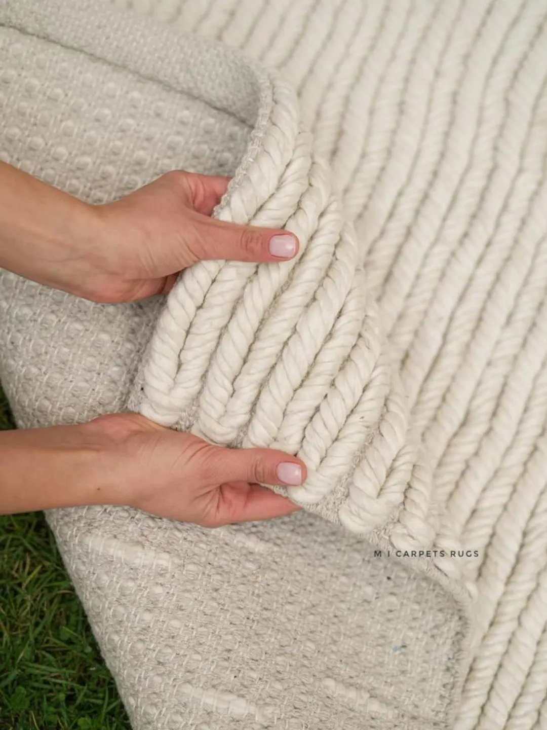 Wool Rugs Customized Handwoven Chunky wool rug - Cozy natural texture - custom rug.