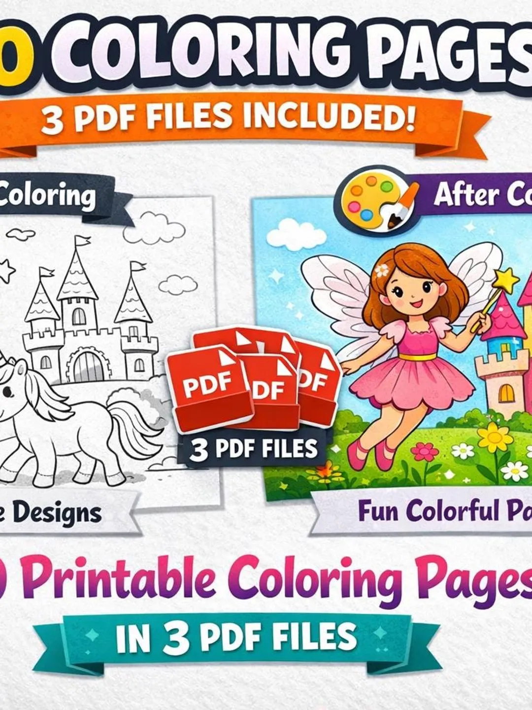Creative Coloring Pdf Printable Coloring Book for Kids, Instant Download Activity PDF, Fun ...