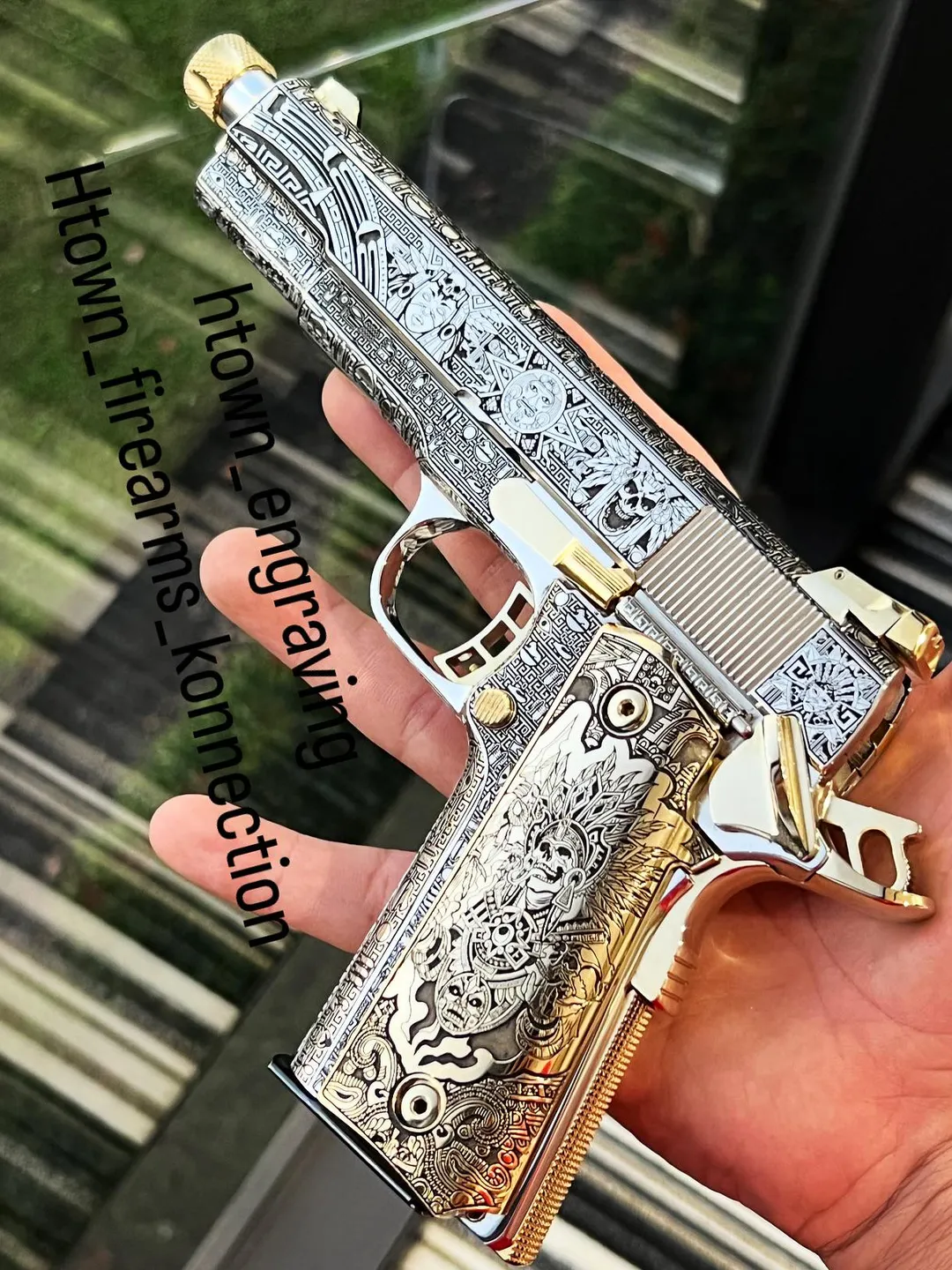 Rock Island Double Stack 1911 Aztec Engraving Design | RIA Laser Cut ...