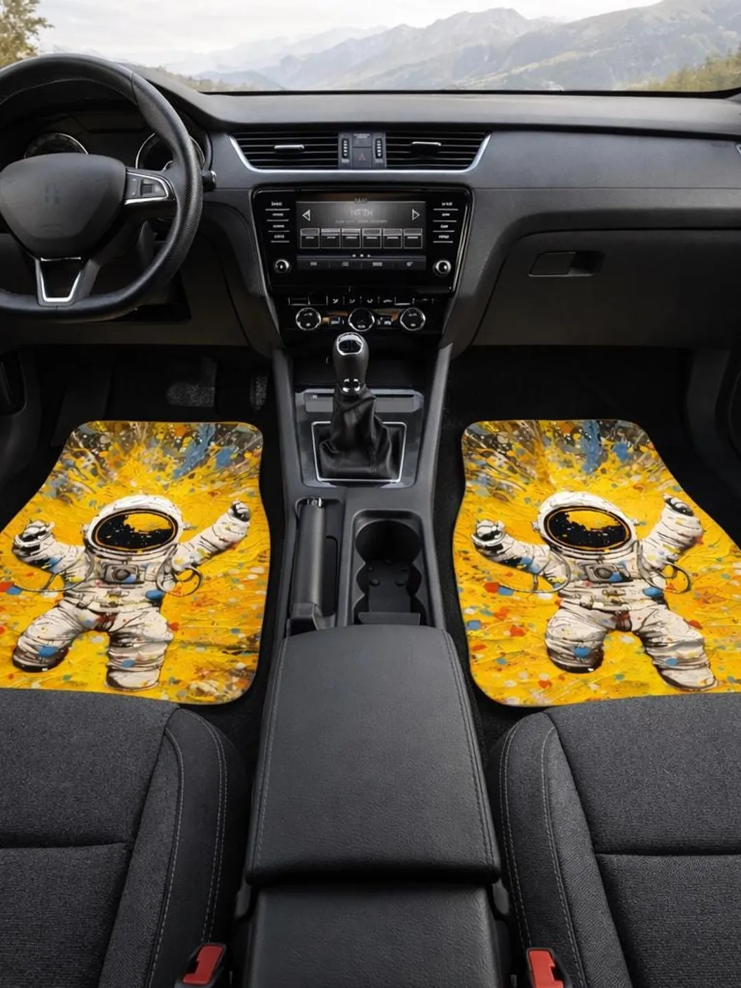 Astronaut Car Floor Mats, Spacecore Galaxy, Front Row, Set of 2