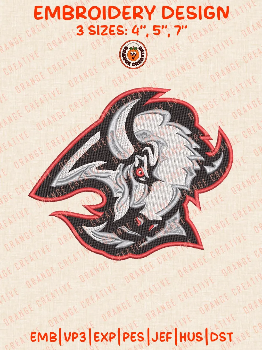 Buffalo Sabres Secondary Logo Embroidery Designs, NHL Team Logo Embroidery Files, Machine Embroidery Design File, 4 Sizes, Custom Size, Digital Download