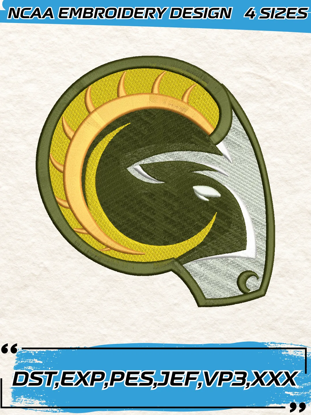 Colorado State Rams Embroidery Design Files, NCAA Logos Embroidery ...