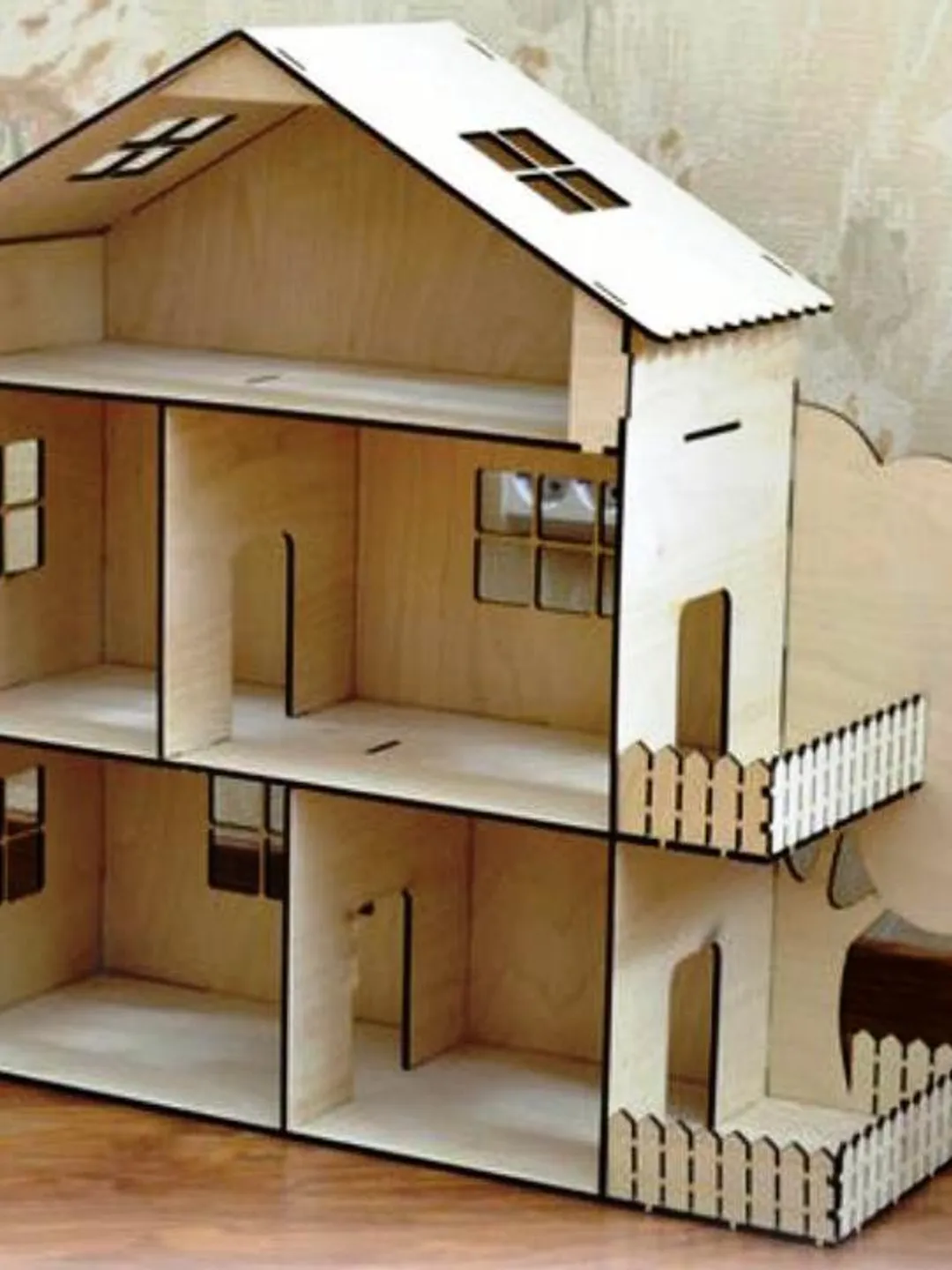 Digital Template Cnc Router Files Cnc Dollhouse 4 mm Files for Wood Laser Cut Pattern 1