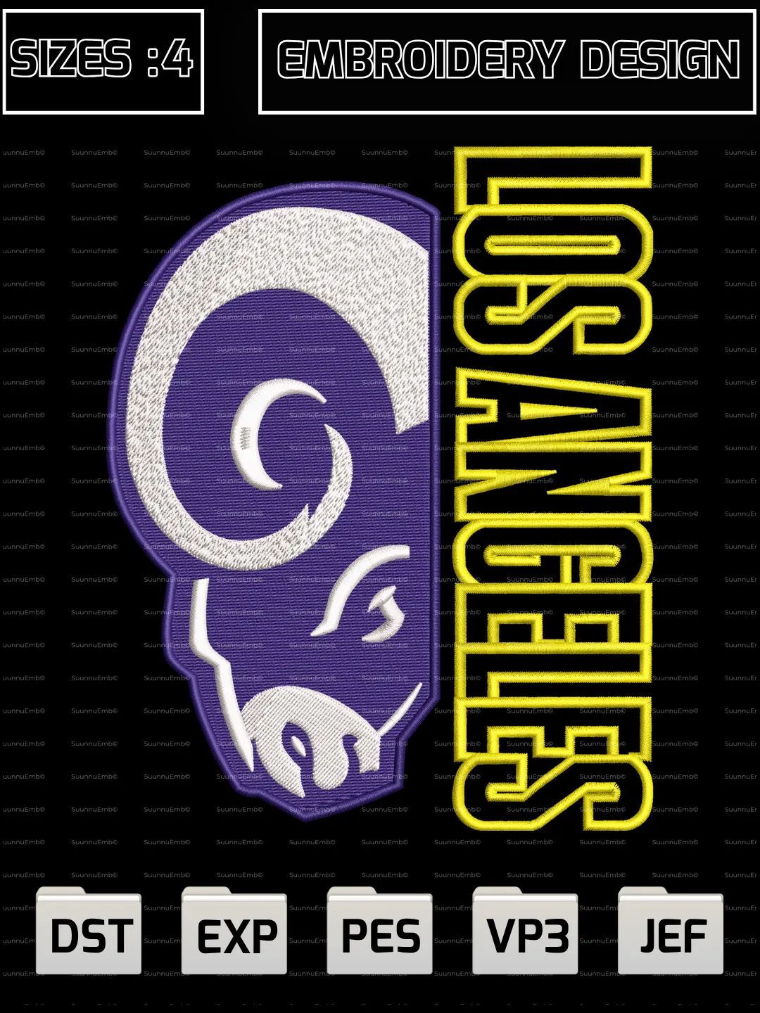 Los Angeles Rams Football Skyline Logo Embroidery Design,NFL Logos Embroidery Design,NFL Teams, Machine Embroidery Design File,4 Sizes, Digital Download