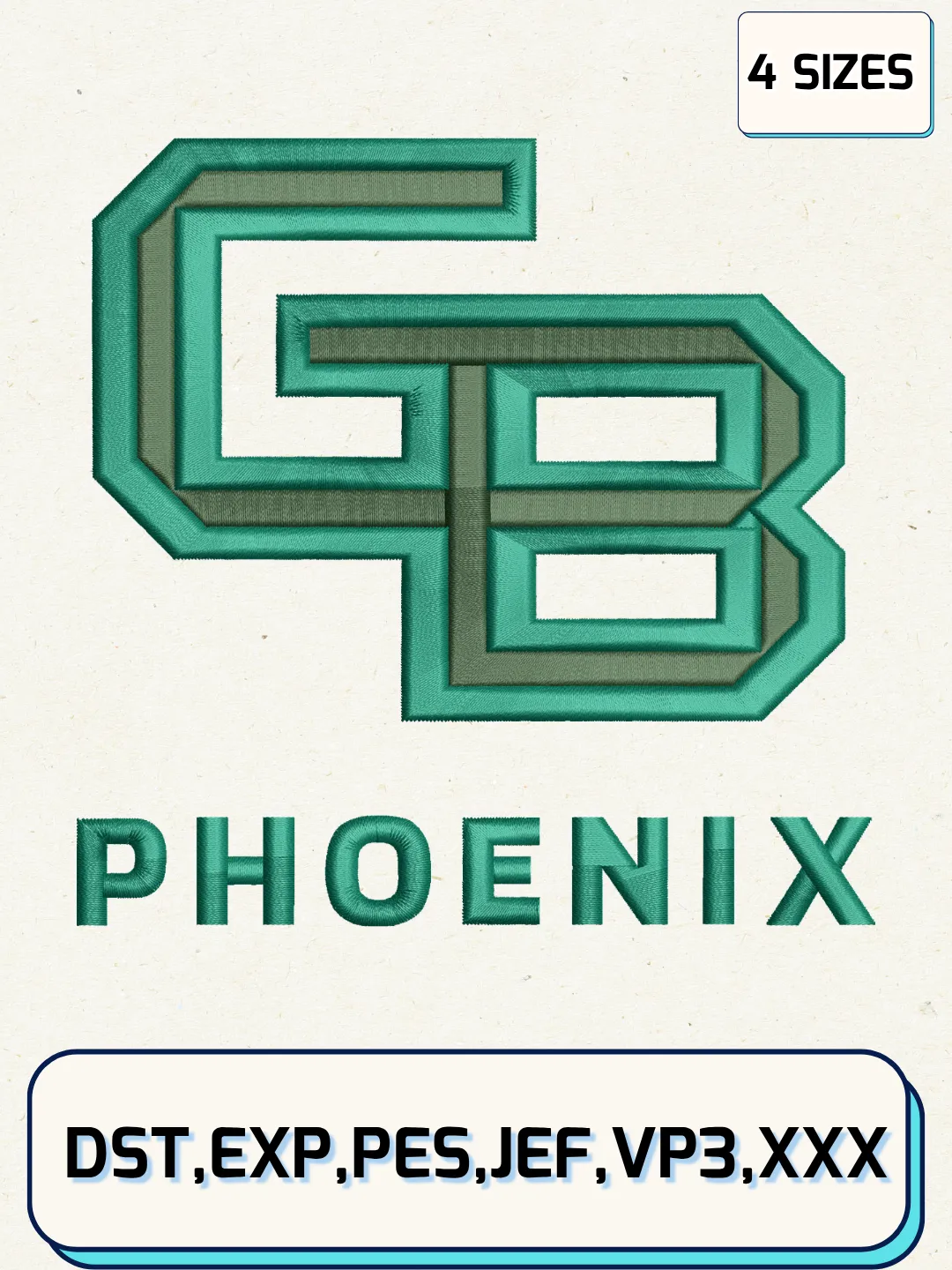Wisconsin-Green Bay Phoenix Logo Embroidery Design File,NCAA Logo Embroidery Design, Machine Embroidery Files, 4 Sizes