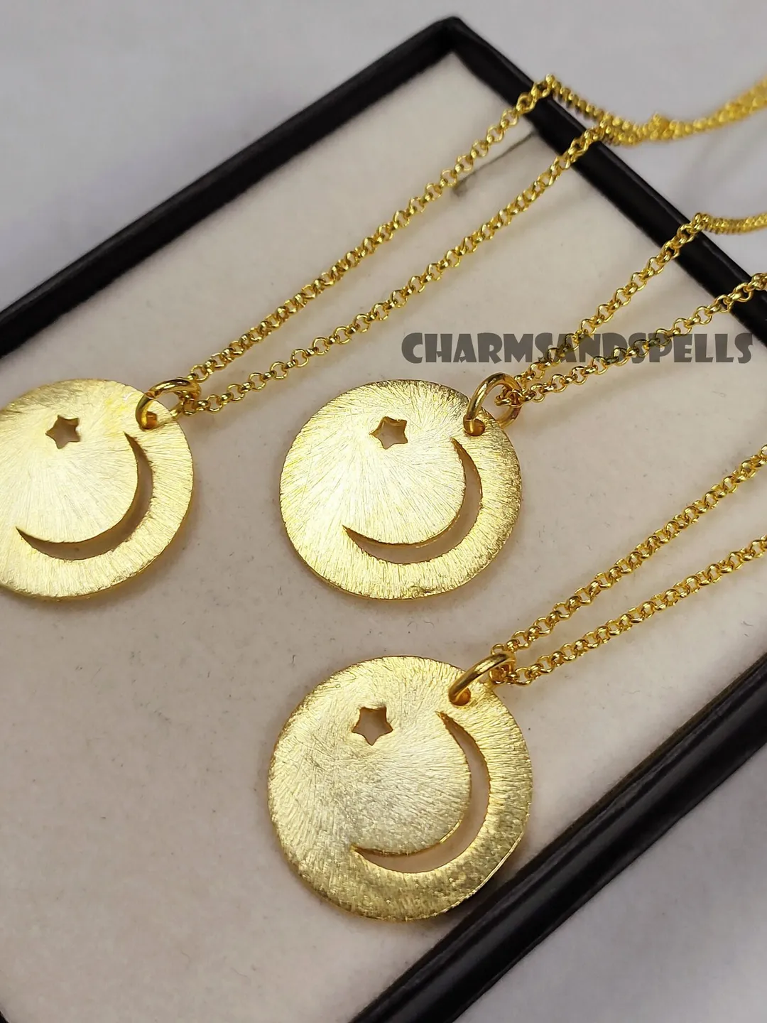 Dainty Moon Star Necklace, Tiny Celestial Pendant, Boho Cosmic Jewelry Gift