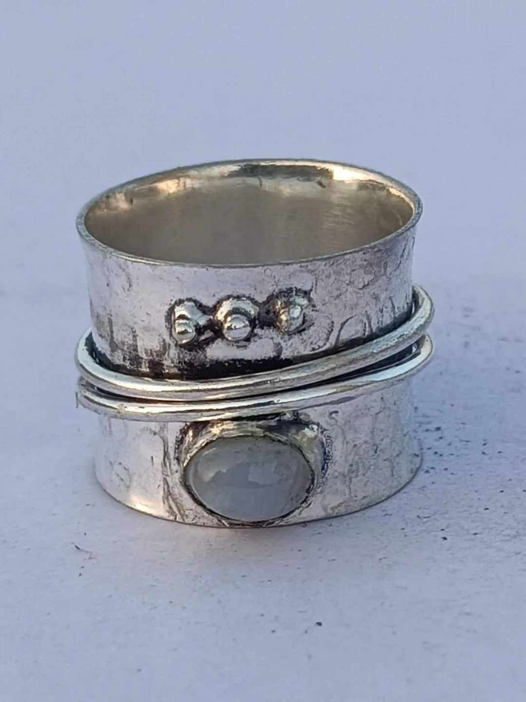 Rainbow Moonstone Ring, Meditation & Band Ring, Spinner Ring, Engagement Ring, Birthday Gifts Ring, Beautiful Ring, Lovely Band Ring,