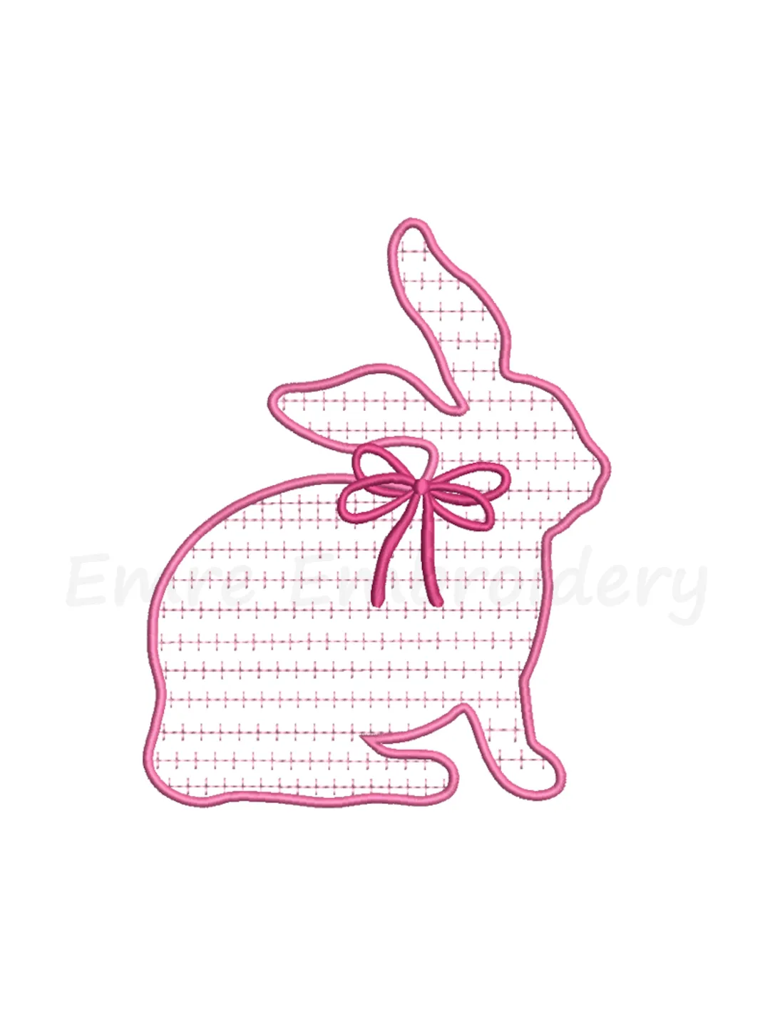 Easter Bunny with Bow Embroidery Design, Machine Embroidery Design,5 Sizes, Instant Download