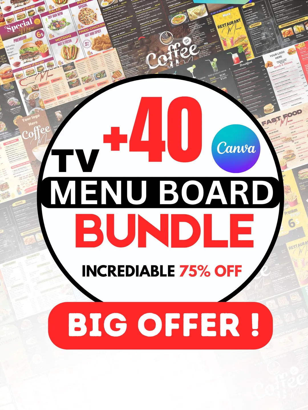 Editable Restaurant Menu Bundle: A4 Canva Templates (Digital Download)