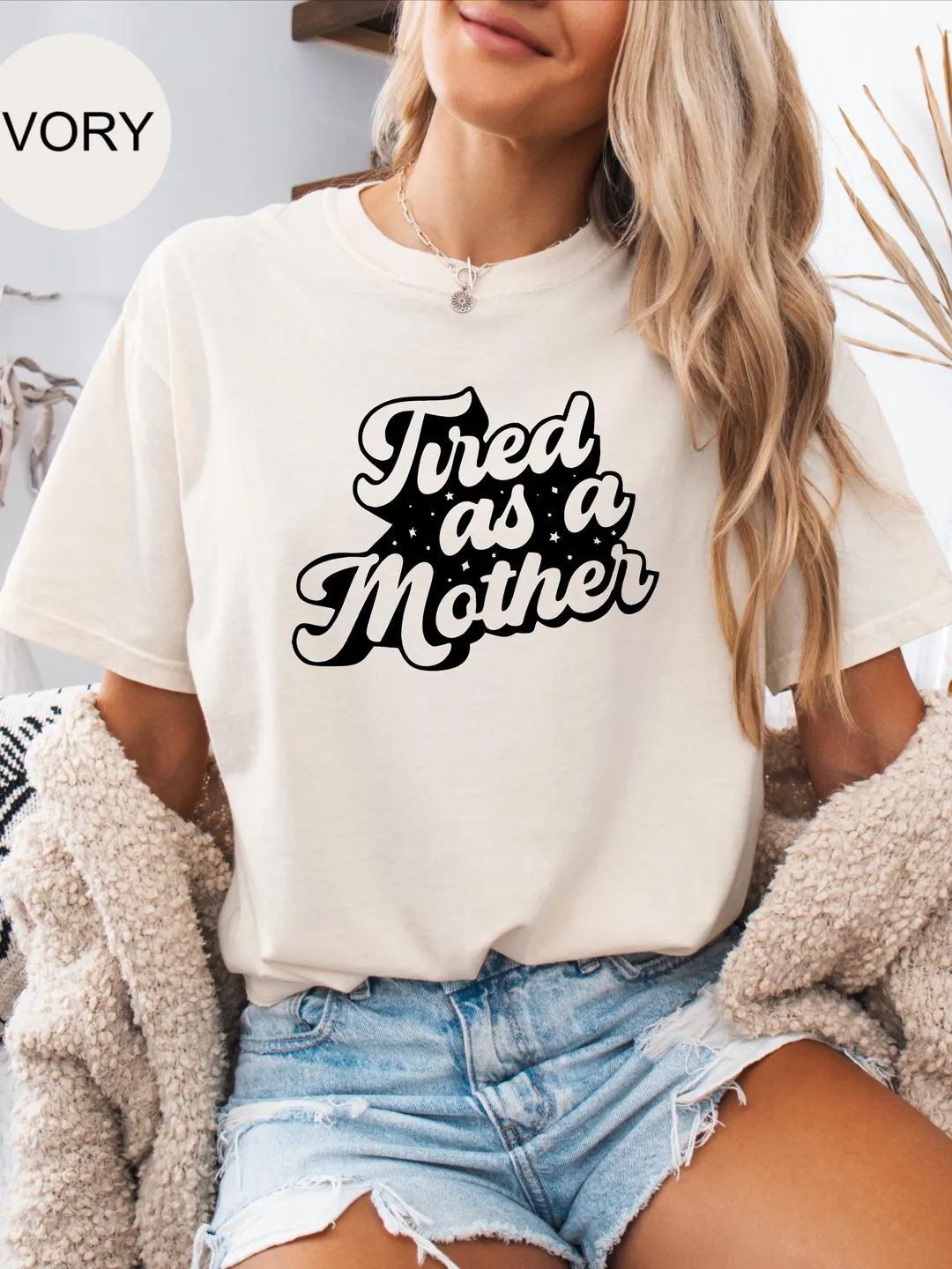Comfort Colors Tired As A Mother Shirt: Garment-Dyed Mom Tee