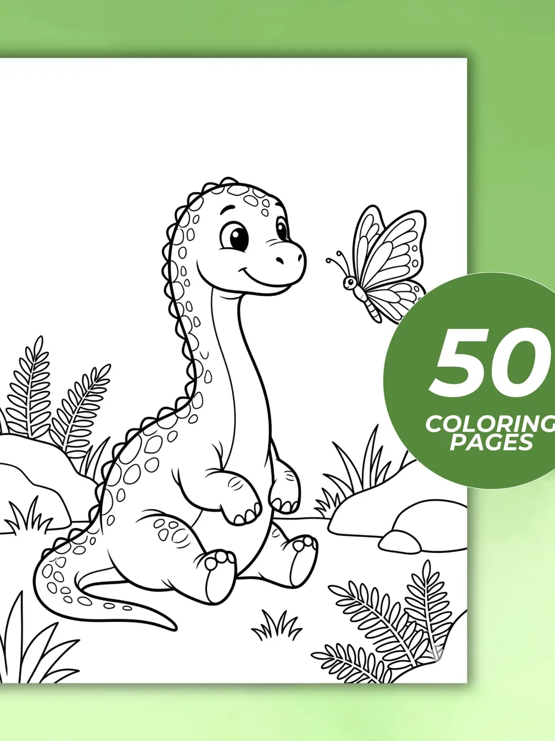 Dinosaur Coloring Pages for Kids | 50 Cute & Easy Dino Designs ...