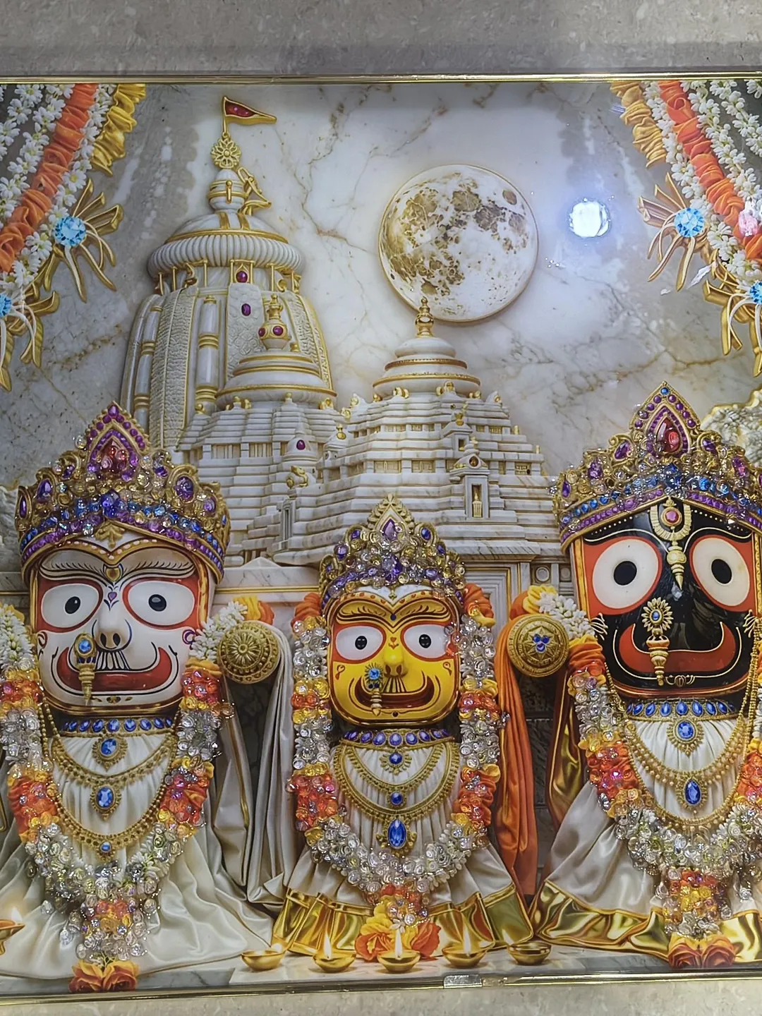 Jagannath Stone Work Photo – Religious Wall Art, India Home Decor