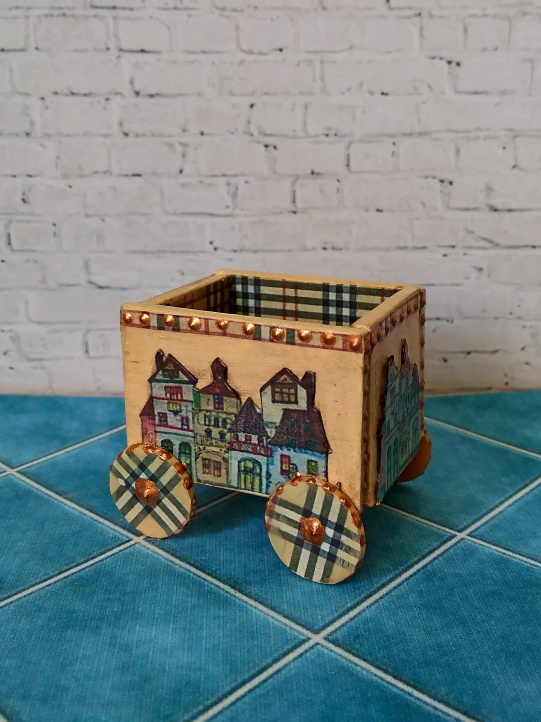 Trolley for dollhouse. Doll toy.The cart for the doll house.1:12 scale.