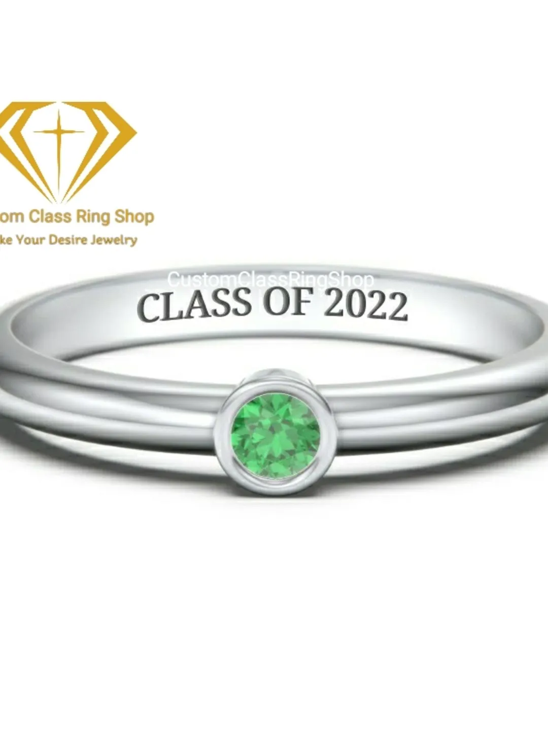 Dynamic Class Ring Customizable Graduation Class Ring, Solid Gold or Sterling Silver