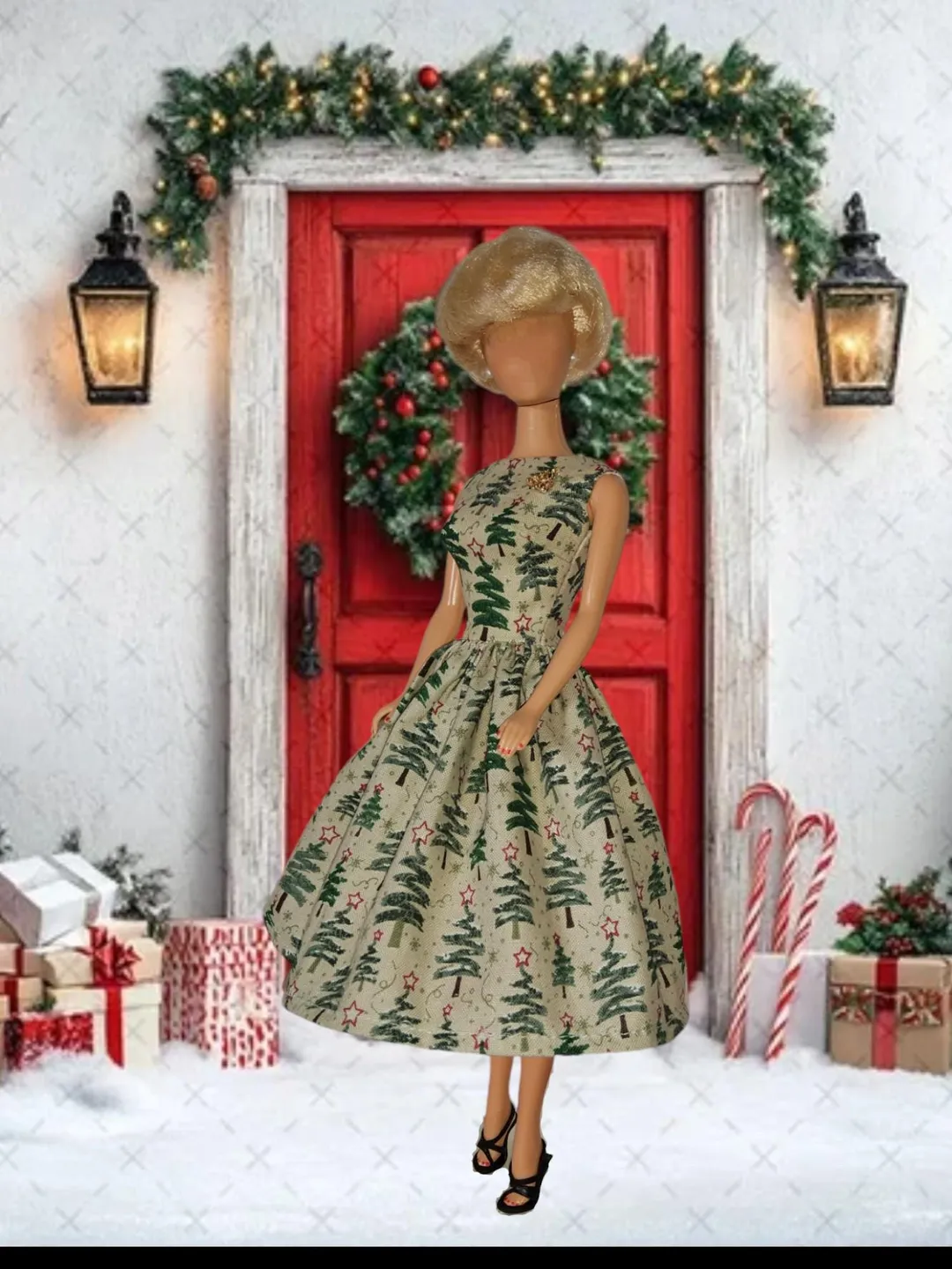 Christmas dress for 1/6 fashion doll